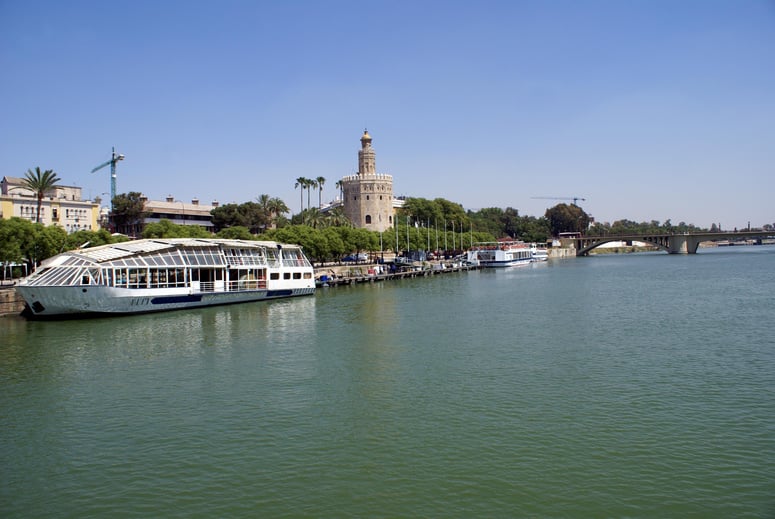 Guadalquivir, Torre del Oro, Puente de San Telmo Bridge, Spain